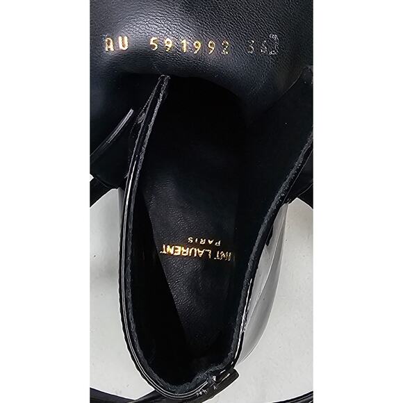 Saint Laurent Clementi Ankle Boot in black patent leathe - Picture 9 of 11